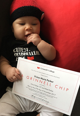 Vivian Parker with her chip certificate