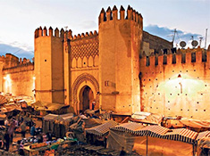 Facade of Bab Shorfa inside the defensive walls of Fez