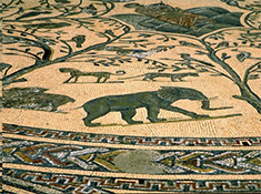 Roman mosaic featuring an elephant