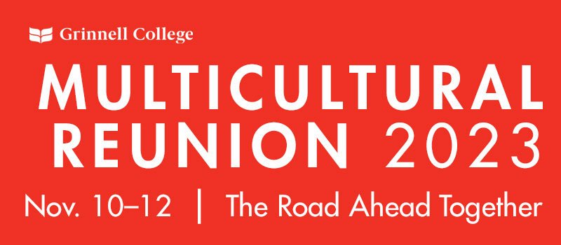 White text on red background. Text: Multicultural Reunion 2023 - Nov. 10-12 | The Road Ahead Together.