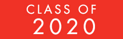 White text on red background. Text: Class of 2020