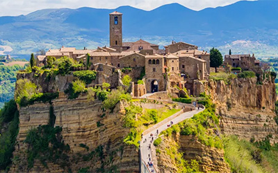 Civita di Bagnoregio, a historic hilltop village located in the province of Viterbo, Italy.