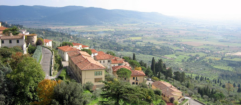 Cortona, a hilltop town in Tuscany, Italy.