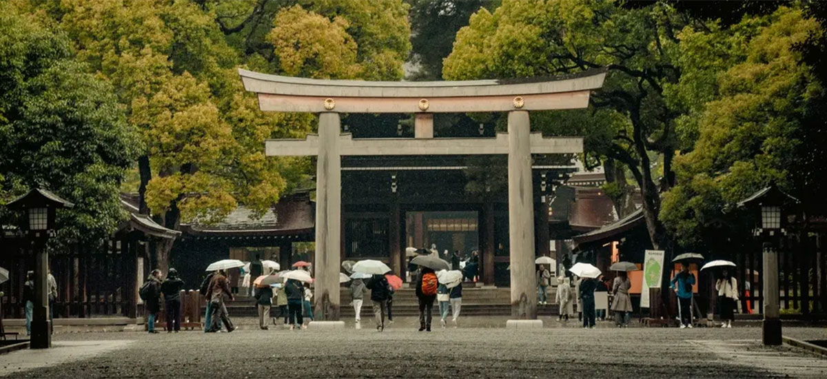 Meiji Jingu gate at Yoyogi Park in Tokyo.