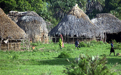 Traditional village of the Mijikenda people in the coastal region of Kenya