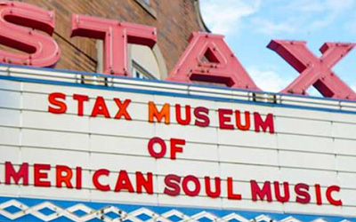 Marquee sign for the Stax Museum of American Soul Music