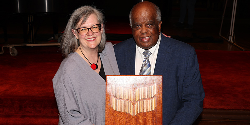 President Harris presented Randy Morgan ’65 with the Presidential Lifetime Achievement Award.