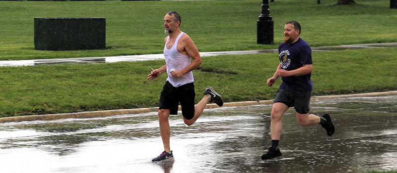 Adam Wirtzfeld &rsquo;98 runs through the rain 