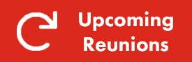 Button: White Icon and text on Red background. Icon: Refresh Circle. Text: Upcoming Reunions