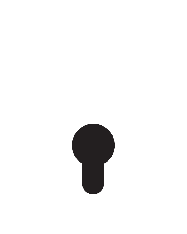 Stylized white padlock with a black keyhole