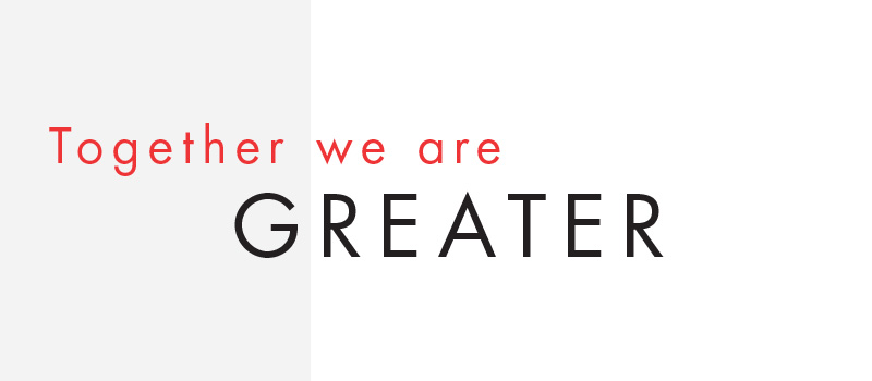 Text: Together we are Greater
