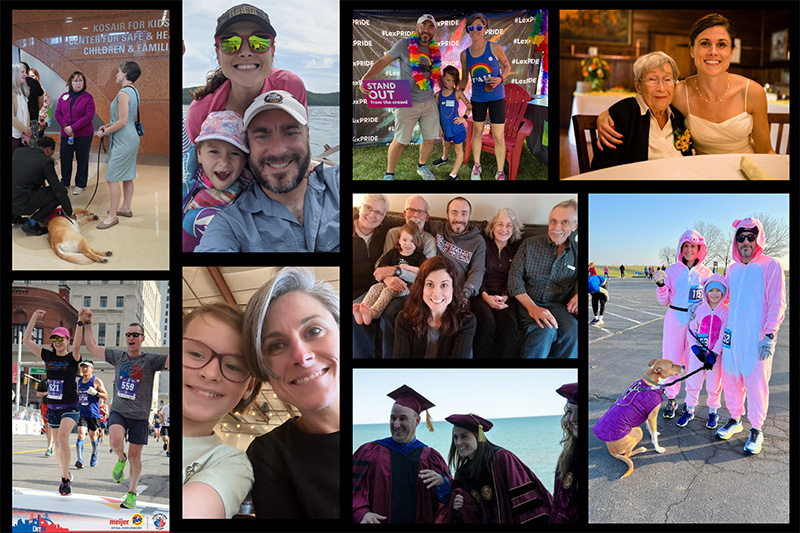 A collage of photos featuring Alissa Briggs ’05