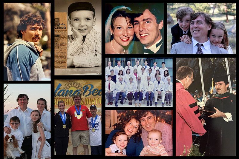 A collage of photos featuring Tony Reid ’78
