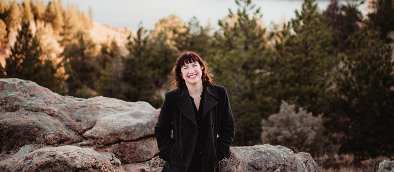 Erika Krouse &rsquo;91 is pictured at Gross Reservoir in Colorado.