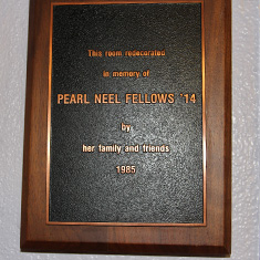Plaque in memory of Pearl Neel Fellows 1914
