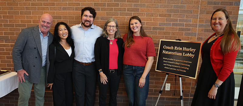 Tom Hopkins, left, Sandy Kaneoka, Sean Hopkins &rsquo;22, Erin Hurley, Enya Gamble &rsquo;22, and Camarin Madigan &rsquo;00.