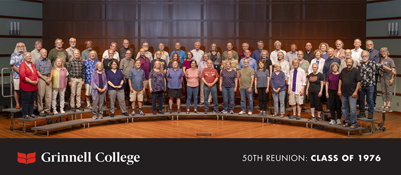 The class of 1976 stands for a group photo during Reunion 2026.