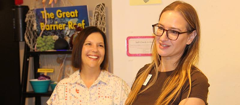Kasey Herbers, director of health services at SHAW, left, and Beth Perlman, dean of health and wellness.