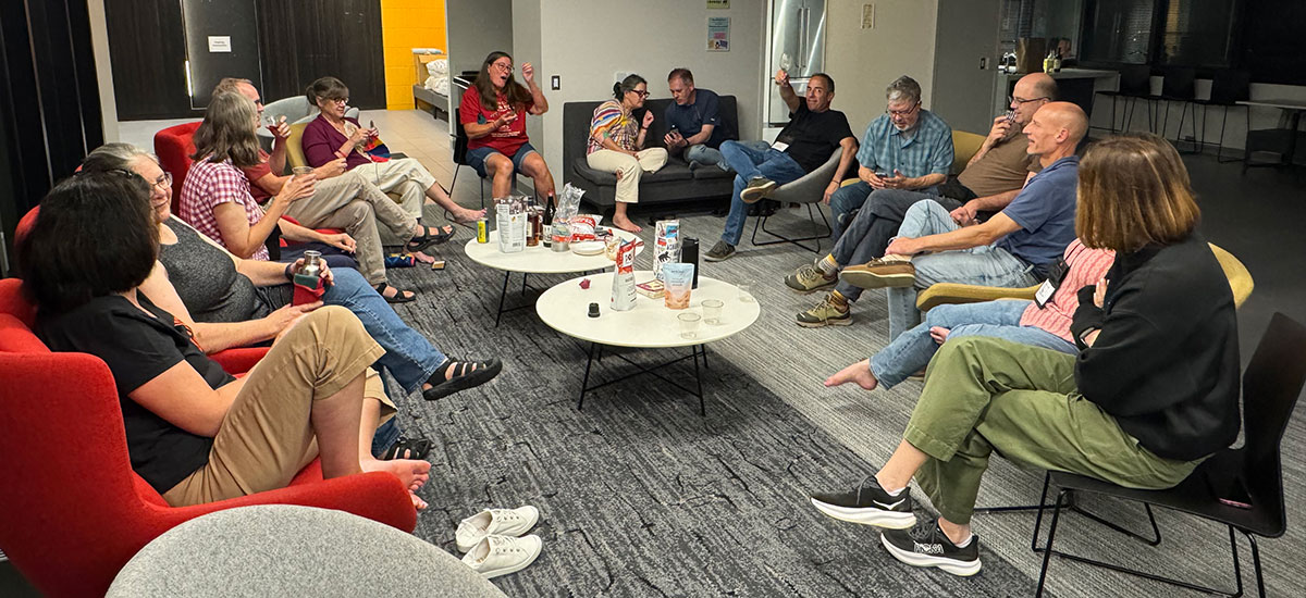 Alums from the classes of 1986 and 1987 started to make plans for their 40th reunion next year while sitting in a Norris Hall lounge during the planning weekend in August.