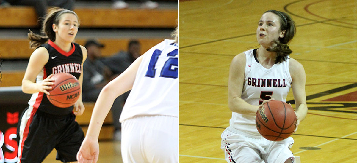 Hirsh is pictured during her playing days at Grinnell College. She still has the most assists in Pioneer women’s basketball history.
