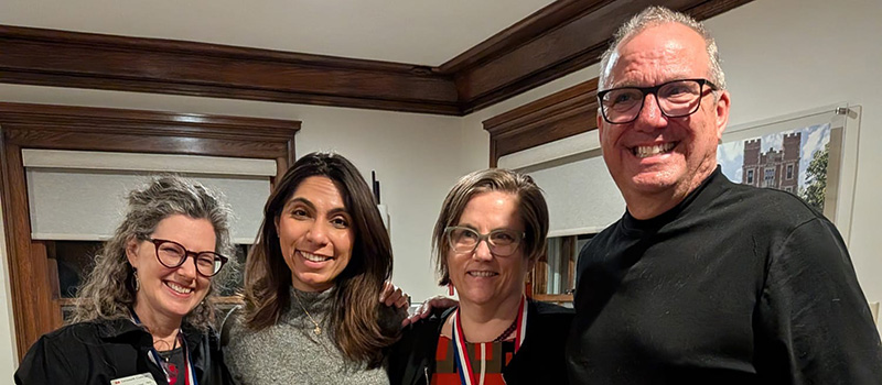 Sasha Aslanian '90, left, Suha Gillani '16, Kate Goddard '91, and Scott Shepherd '82