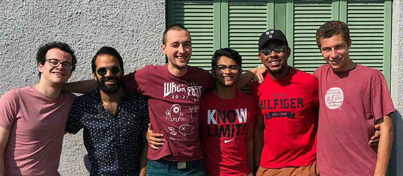 During his student days, Curiskis, right is pictured with his High Street friends: Jonah Zimmermann ‘18, left, Erhaan Ahmad ‘18, Aleksandar Hrusanov ‘18, Ayon Dey ‘18, and Sydney Quartey ‘18.