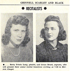 Betty Printz appears in the 1941 Scarlet & Black