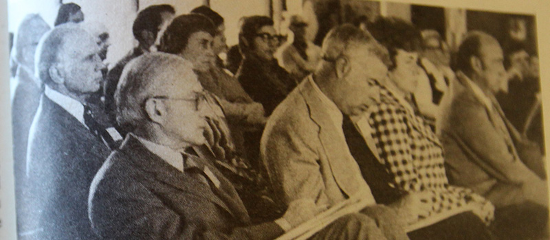 Taken in 1972. A group of returning Alums partake in a training class.