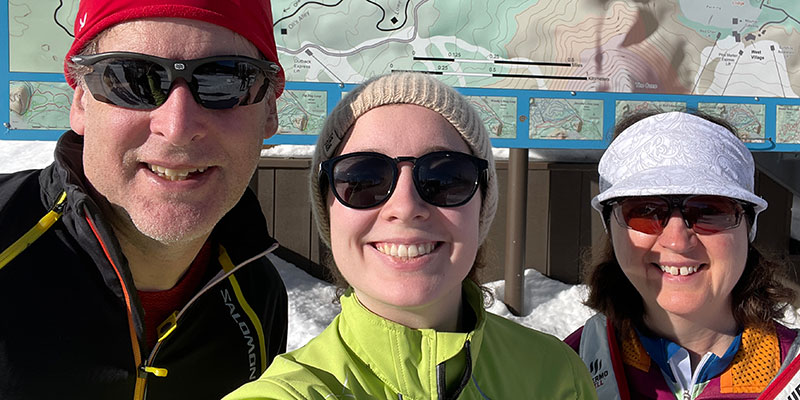 The Gassaways are pictured before cross-county skiing. 