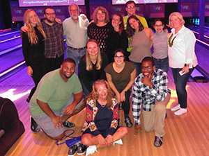 GRASP Volunteers at the bowling alley. Group Shot. 