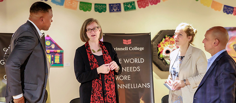 Michael Billups ’07, left, Anne F. Harris, and Kathy Andersen ’13