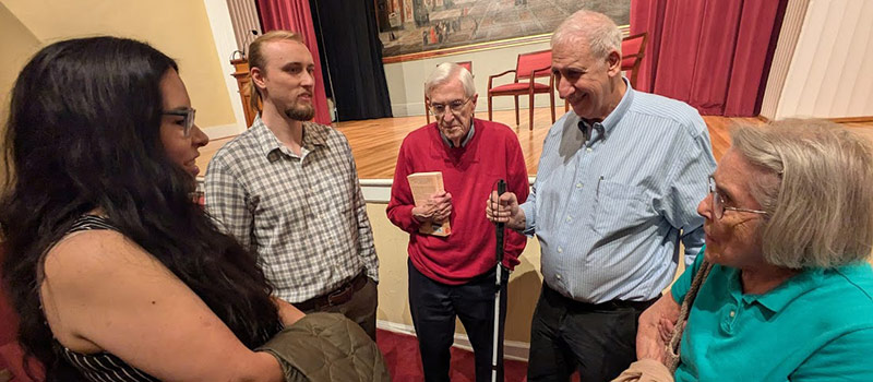 Hirsch enjoyed conversing with the Kissane family (Elizabeth, left, William, James, and Nancy).
