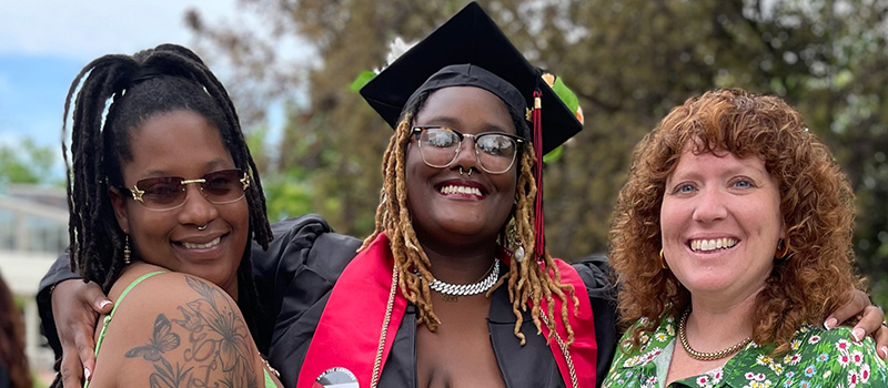 Antonique Slaughter, K&rsquo;Jae Anderson &rsquo;24, and Leah Krandel &rsquo;09