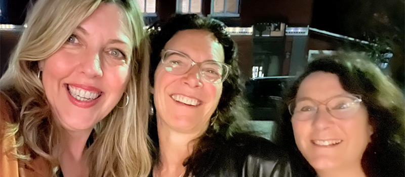 Silano is pictured with Kelli Agodon, left, and Susan Rich at the 2022 Skagit River Poetry Festival in Washington.