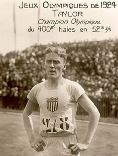 A photo taken of Frederick Morgan Taylor 1926 after winning gold at the Paris Olympics in 1924.