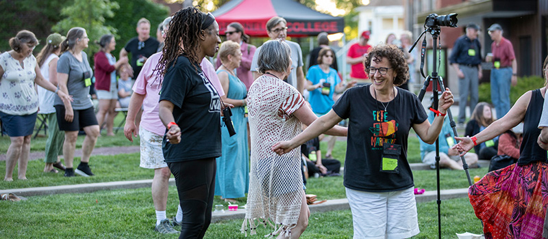Reunion attendees dance during the Friday Picnic.