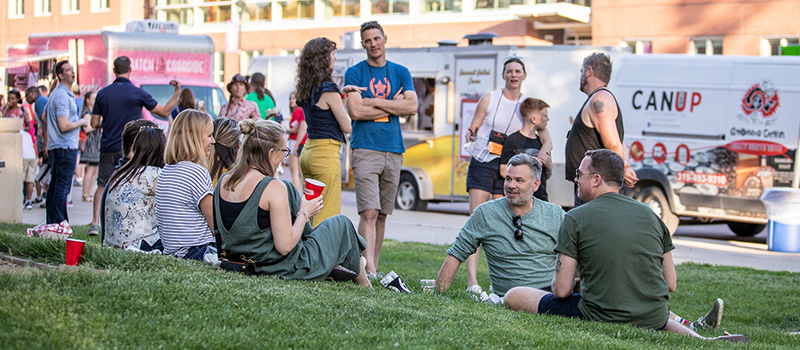 Reunion goers enjoy food from food trucks at Reunion 2022.