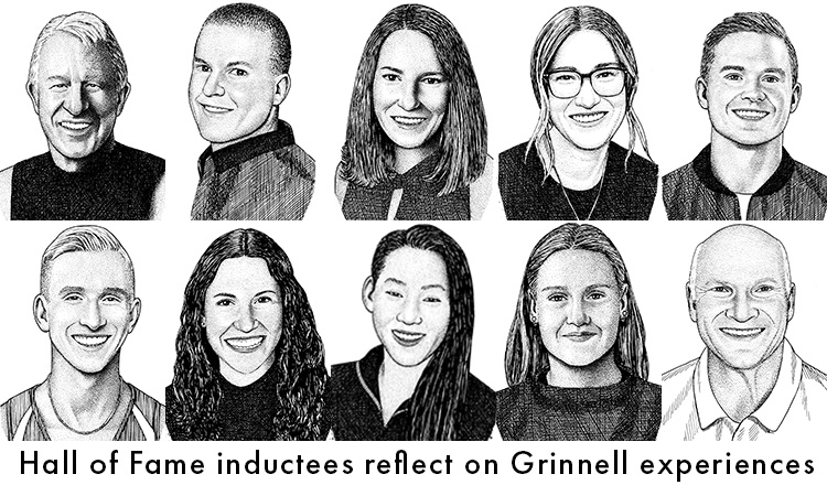 Black and White sketches of the 2026 Hall of Fame inductees. Text: Our 2026 Athletics Hall of Fame Inductees - Read more. 