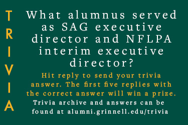 Trivia: What alumnus served as SAG executive director and NFLPA interim executive director? Hit reply to send in your answer. The first five correct answers get a prize.