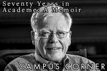 Text: Campus Corner - Seventy Years in Academe: A memoir Image: George Drake