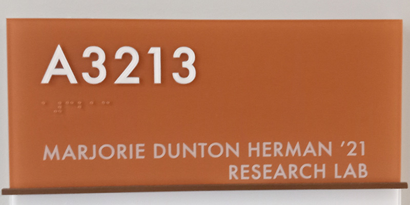 Room sign for ARH A2240, the Lee Jaffe Commons