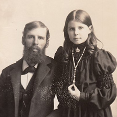 Cornelia Clarke as a young girl with her father Ray.